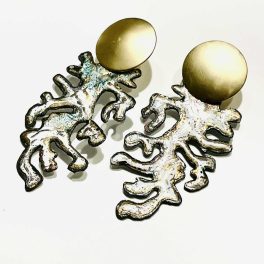 CORAL ARANY-FEHÉR  fülbevaló