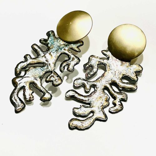 CORAL ARANY-FEHÉR  fülbevaló